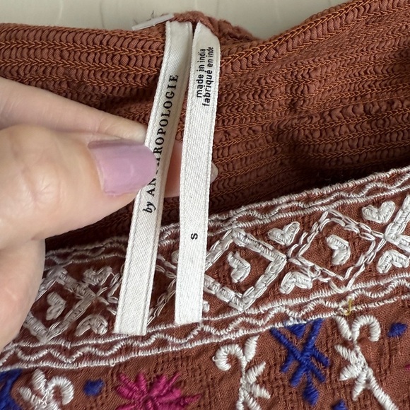 Anthropologie Wide Leg Jumpsuit Playsuit Embroidered Beachy Boho Women’s Small - Picture 8 of 15